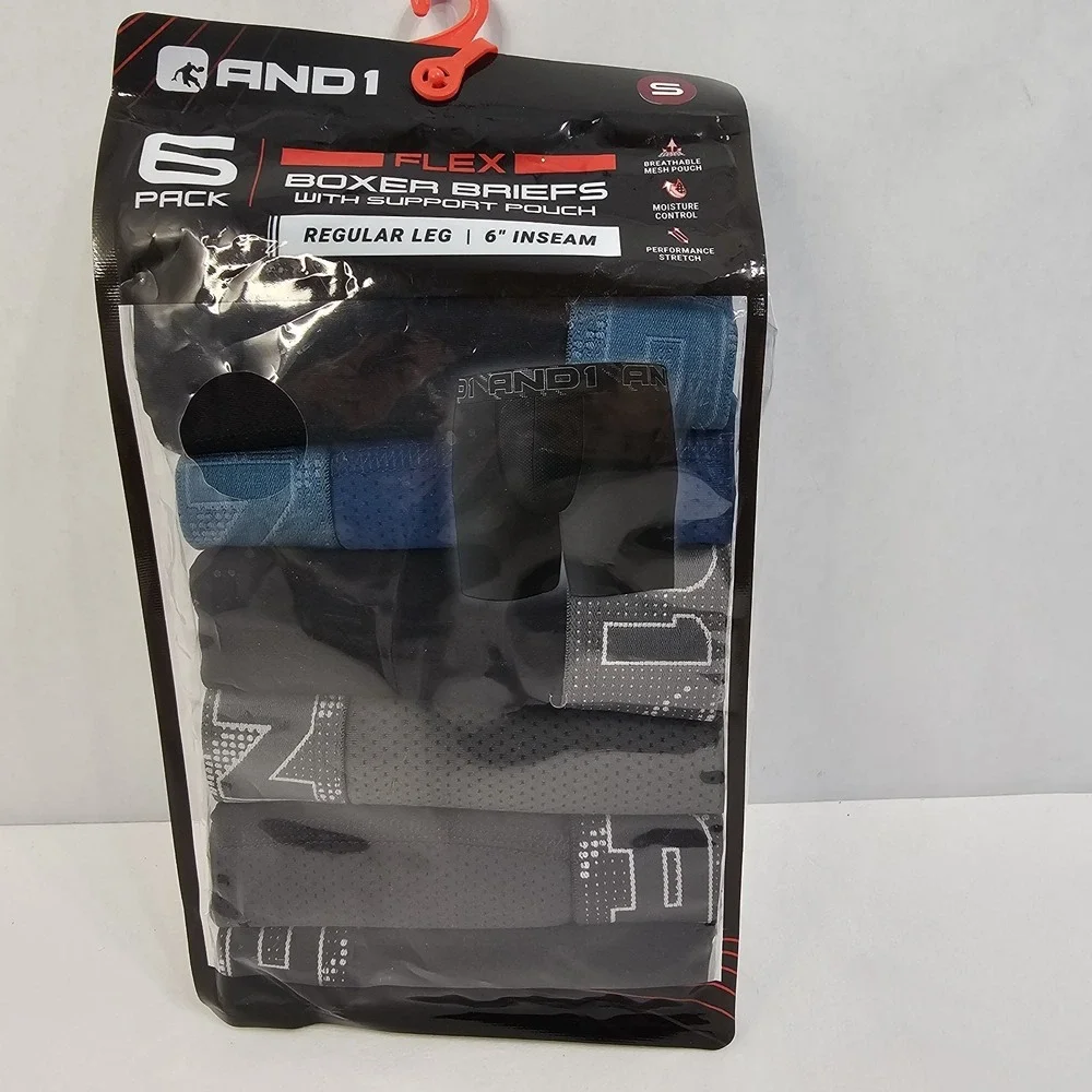 And1 Flex Boxer Briefs W/ Support Pouch-SMALL-6